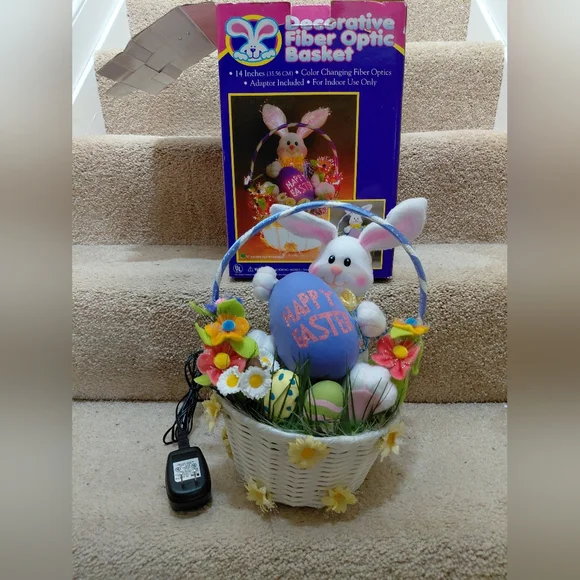 Easter Bunny Fiber Optic Basket - Picture 1 of 9